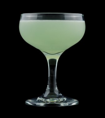 Green Ghost cocktail isolated on black background