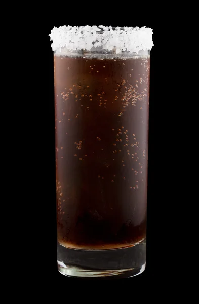 Batanga drink rimmed with salt isolated on black — Φωτογραφία Αρχείου