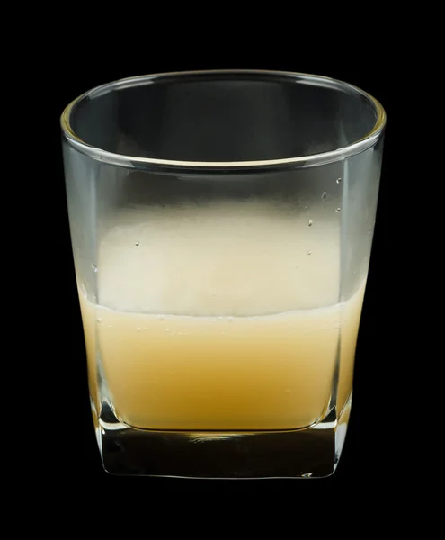 Bourbon Benedictine cocktail in a rocks glass isolated on black background — Stock Photo, Image