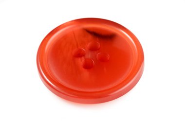 Beyaz arka plan üzerinde izole kırmızı düğme