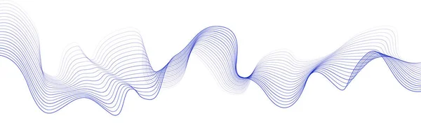 Αφηρημένο μπλε στοιχείο κύματος σε λευκό φόντο. Καμπυλωτή κυματιστή γραμμή. Δημιουργική τέχνη γραμμής. Εικονογράφηση διανύσματος. Δυναμική μορφή. — Διανυσματικό Αρχείο