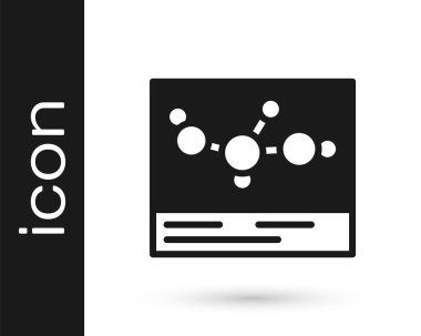 Siyah Kimyasal Formül simgesi beyaz arkaplanda izole edildi. Yenilikçi tıp, sağlık, araştırma ve bilim için soyut altıgen. Vektör.