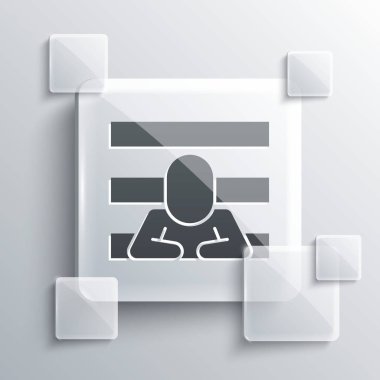 Gri arka planda gri mahkum simgesi izole edildi. Kare cam paneller. Vektör.