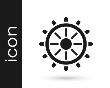 Siyah Gemi direksiyon simgesi beyaz arkaplanda izole edildi. Vektör.