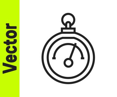 Beyaz arkaplanda siyah çizgi barometre simgesi izole edildi. Vektör.