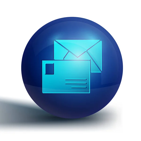 Ícone Envelope Azul Isolado Fundo Branco Símbolo Letra Mensagem Email — Vetor de Stock