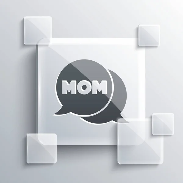 Grey Speech Ikon Bulatan Ibu Terisolasi Pada Latar Belakang Abu - Stok Vektor