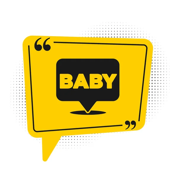 Czarna Ikona Baby Białym Tle Żółty Symbol Bańki Mowy Wektor — Wektor stockowy