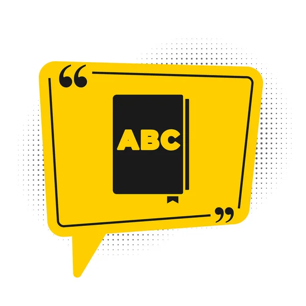 Icono Libro Abc Negro Aislado Sobre Fondo Blanco Signo Libro — Vector de stock