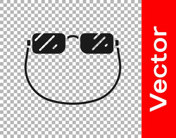 Icono Gafas Negras Aisladas Sobre Fondo Transparente Vector — Vector de stock