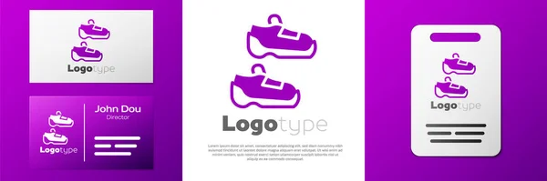 Logotype Fitness Sneakers Shoes Training Running Icon Isolated White Background — Stock Vector