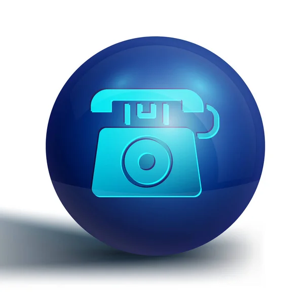 Blauwe Telefoon Met Noodoproep 911 Pictogram Geïsoleerd Witte Achtergrond Politie — Stockvector