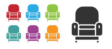 Siyah Kol Koltuğu simgesi beyaz arkaplanda izole edildi. Simgeleri renklendirin. Vektör.