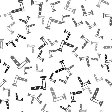 Siyah Demiryolu bariyeri simgesi beyaz zeminde izole edilmiş. Vektör.