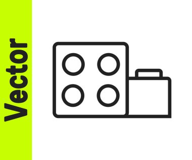 Beyaz arka planda izole edilmiş çocuk simgesi için siyah çizgi oyuncakları. Vektör.