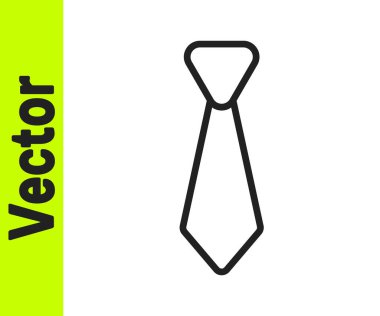 Siyah çizgi kravat simgesi beyaz arkaplanda izole edildi. Boyunbağı ve boyun bezi sembolü. Vektör.