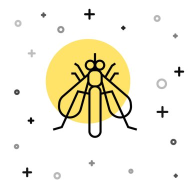 Siyah çizgi deneysel böcek simgesi beyaz arkaplanda izole edildi. Rastgele dinamik şekiller. Vektör.