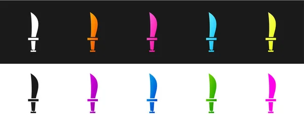 设置海盗剑图标隔离在黑白背景 剑的标志 — 图库矢量图片