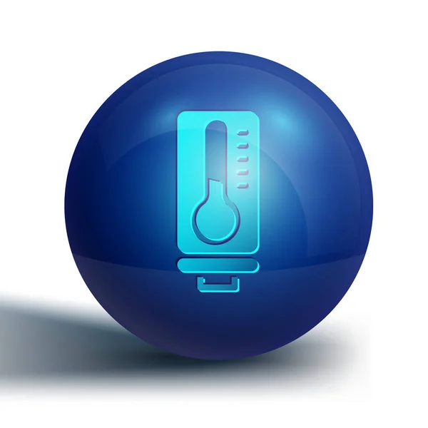 Μπλε Μετεωρολογικό Θερμόμετρο Μέτρησης Θερμότητας Και Κρύο Εικονίδιο Απομονώνονται Λευκό — Διανυσματικό Αρχείο