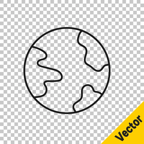 Schwarze Linie Weltweites Symbol Isoliert Auf Transparentem Hintergrund Pin Auf — Stockvektor
