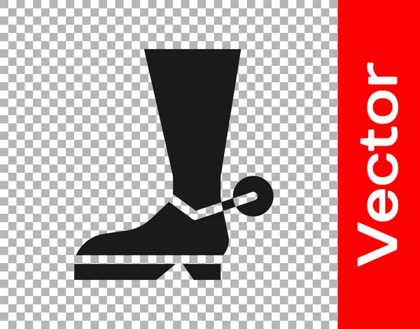 Schwarzes Cowboy Boot Symbol Isoliert Auf Transparentem Hintergrund Vektorillustration — Stockvektor