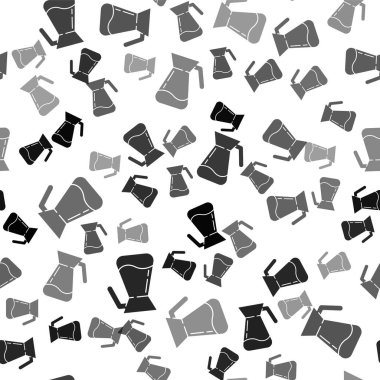 Siyah sürahi cam, beyaz arka planda izole edilmiş su ikonu. Su için çaydanlık. İçme suyu dolu cam sürahi. Vektör İllüstrasyonu.