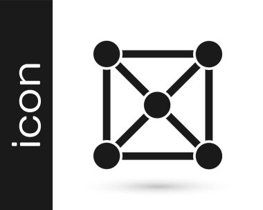 Siyah engelleme teknolojisi simgesi beyaz arkaplanda izole edildi. Kripto para birimi verileri. Soyut geometrik blok zincir ağ teknolojisi işi. Vektör.