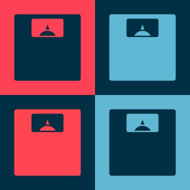 Pop Art Banyo Ölçekleri simgesi renk arkaplanında izole edildi. Ağırlık ölçme ekipmanı. Ağırlık ölçeği spor konsepti. Vektör.