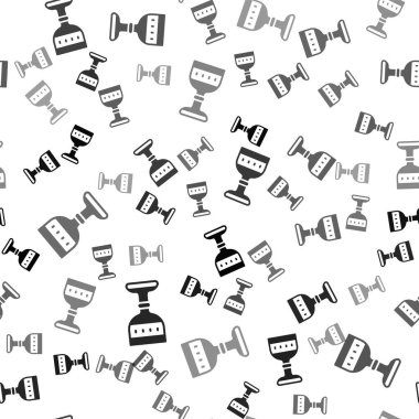 Siyah Ortaçağ kadeh ikonu beyaz arkaplanda kusursuz desen izole etti. Vektör.