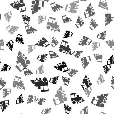 Siyah oyuncak tren ikonu beyaz arka planda izole edilmiş kusursuz desen. Vektör.