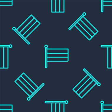 Yeşil çizgi Ulusal Rusya bayrağı ikonu mavi arka planda pürüzsüz desen izole etti. Vektör.