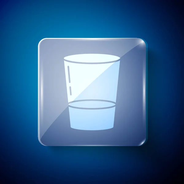 Vit Glas Med Vatten Ikon Isolerad Blå Bakgrund Läskglas Fyrkantiga — Stock vektor