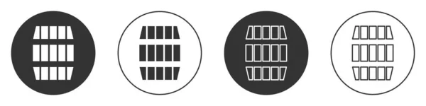 Icono Barril Madera Negra Aislado Sobre Fondo Blanco Barril Alcohol — Archivo Imágenes Vectoriales