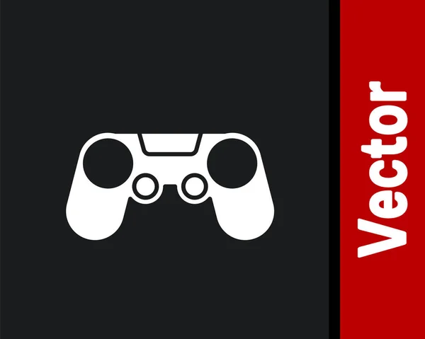 Символ White Gamepad Выделен Черном Фоне Игровой Контроллер Векторная Миграция — стоковый вектор