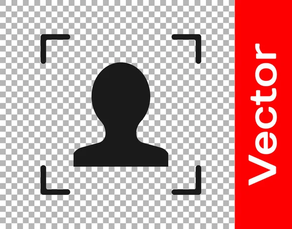 Das Schwarze Symbol Zur Gesichtserkennung Ist Auf Transparentem Hintergrund Isoliert — Stockvektor