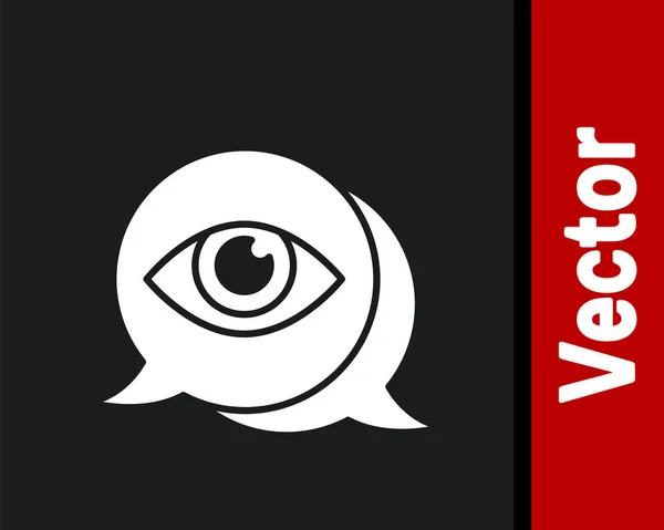 Ikona White Eye Izolovaná Černém Pozadí Skenuji Oko Symbol Bezpečnostní — Stockový vektor