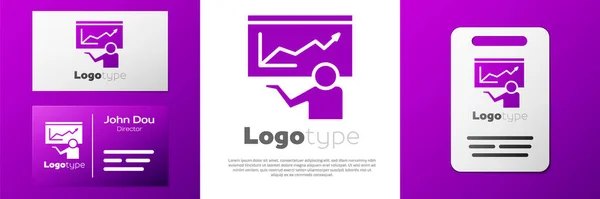 ロゴタイプトレーニング 白い背景に隔離されたプレゼンテーションアイコン ロゴデザインテンプレート要素 ベクトル — ストックベクタ