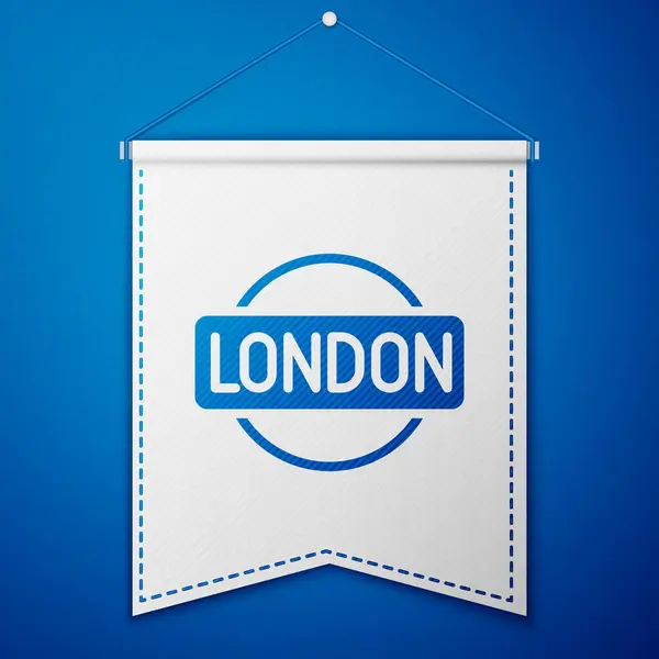 Niebieski Londyn Ikona Znak Izolowany Niebieskim Tle Biały Wzór Wektor — Wektor stockowy