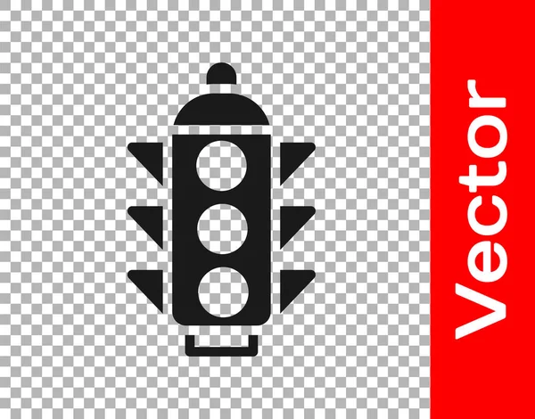 Icono Del Semáforo Negro Aislado Sobre Fondo Transparente Vector — Vector de stock