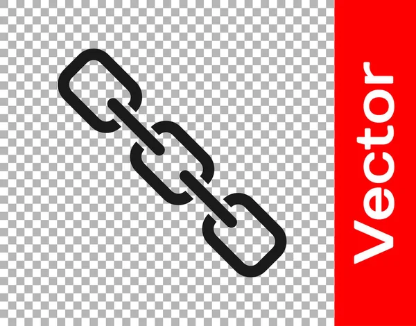 Black Chain Link Icon Isoliert Auf Transparentem Hintergrund Link Einzeln — Stockvektor