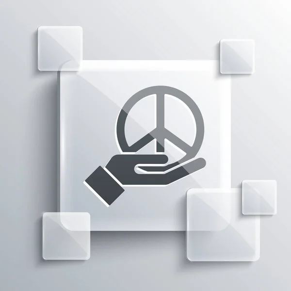 Icono Paz Gris Aislado Sobre Fondo Gris Símbolo Hippie Paz — Archivo Imágenes Vectoriales
