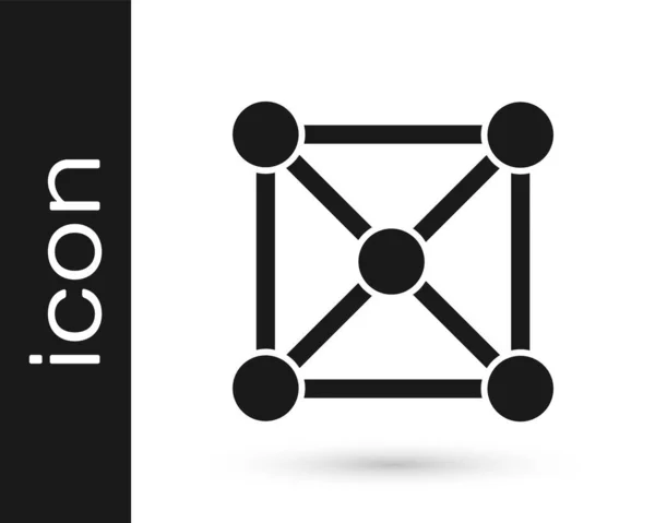 Icône Technologie Blockchain Noir Isolé Sur Fond Blanc Données Crypto — Image vectorielle