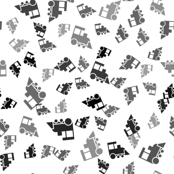 Siyah oyuncak tren ikonu beyaz arka planda izole edilmiş kusursuz desen. Vektör.