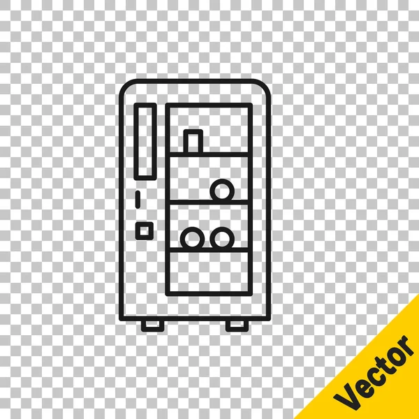 Linha Preta Máquina Venda Automática Alimentos Bebidas Ícone Isolado Fundo — Vetor de Stock