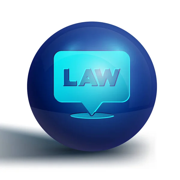 Blaues Location Law Symbol Isoliert Auf Weißem Hintergrund Blauer Kreis — Stockvektor
