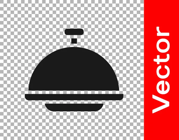 Черное Покрыто Подносом Пищевой Иконкой Изолированной Прозрачном Фоне Поднос Знак — стоковый вектор
