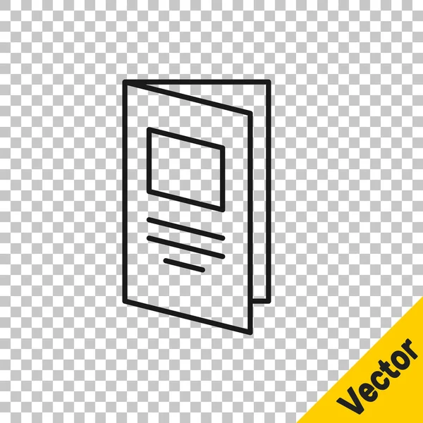 Línea Negra Icono Diseño Plantilla Folleto Aislado Sobre Fondo Transparente — Vector de stock