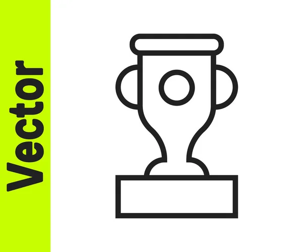 Black Line Award Cup Symbol Isoliert Auf Weißem Hintergrund Siegertrophäe — Stockvektor