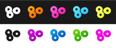 Hücre bölünme işlemi simgesini siyah ve beyaz arkaplanda izole et. Vektör.