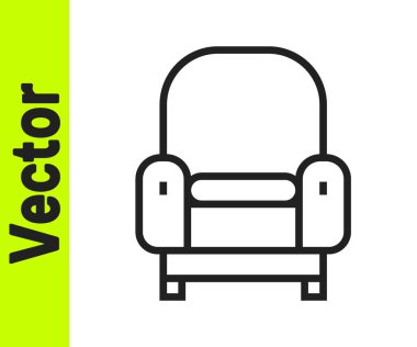 Siyah renkli Armchair simgesi beyaz arkaplanda izole edildi. Vektör.